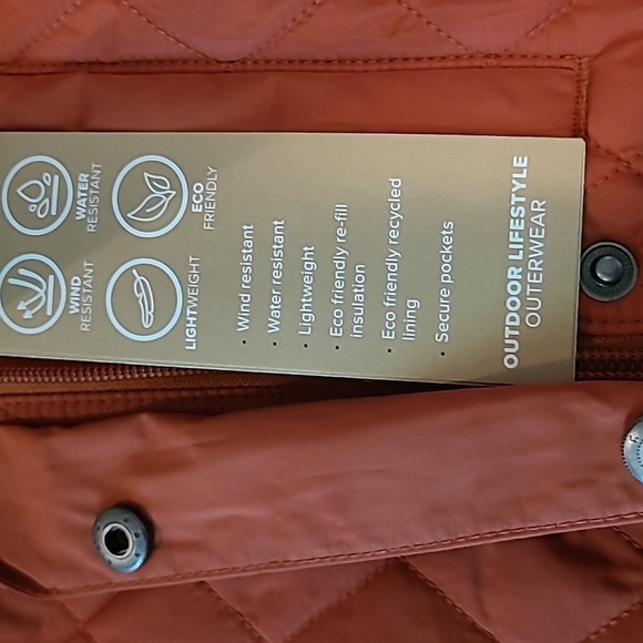 Orvis Quilted Full Zip Burnt Orange Vest Wmns XL Outdoors Wind & Water Resistant - Picture 10 of 14